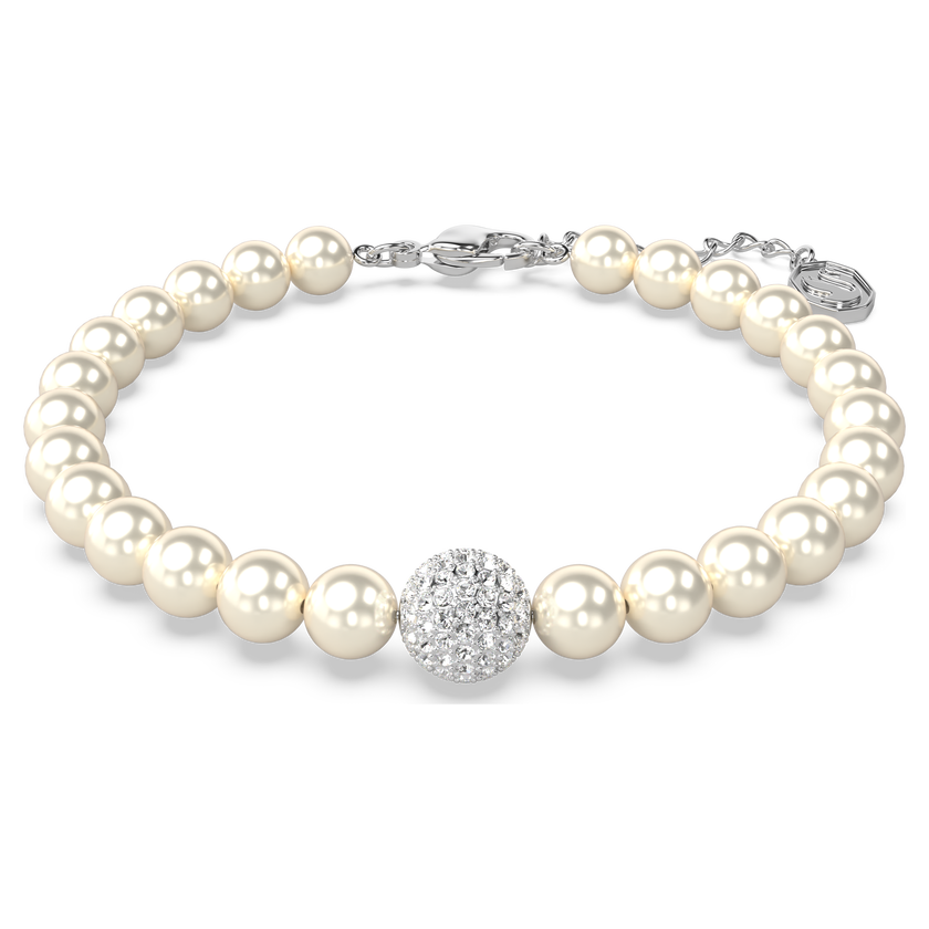 swarovski remix collection strand  crystal pearl  white  rhodium plated