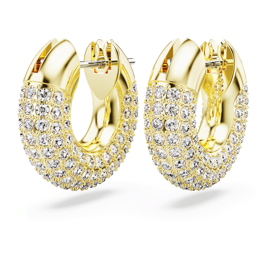 swarovski dextera hoop earrings  pav   white  gold tone plated