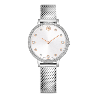 swarovski clarica watch  swiss made  metal bracelet  silver tone  stainless steel