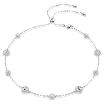 swarovski una angelic necklace  round cut  double sided motifs  white  rhodium plated