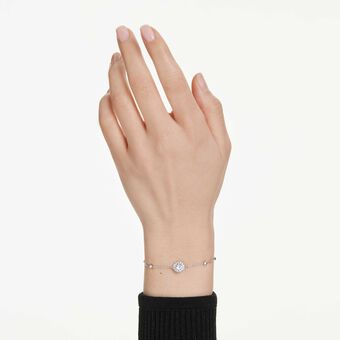 swarovski una angelic bracelet  round cut  white  rhodium plated
