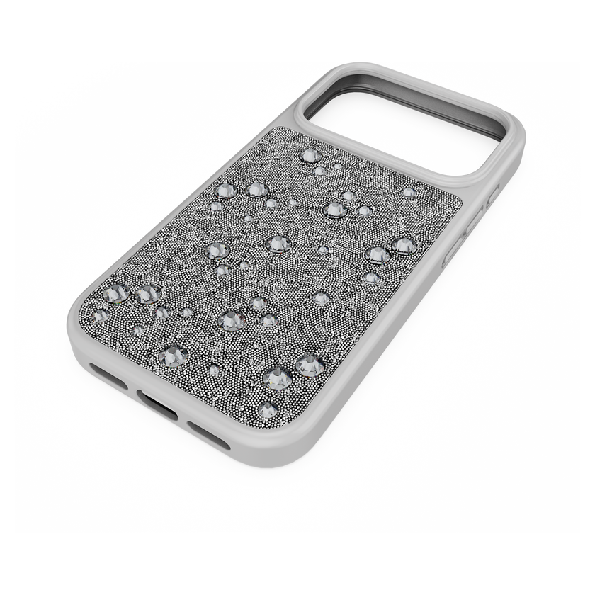 swarovski high smartphone case  flat back crystals  iphone  17 pro  silver tone