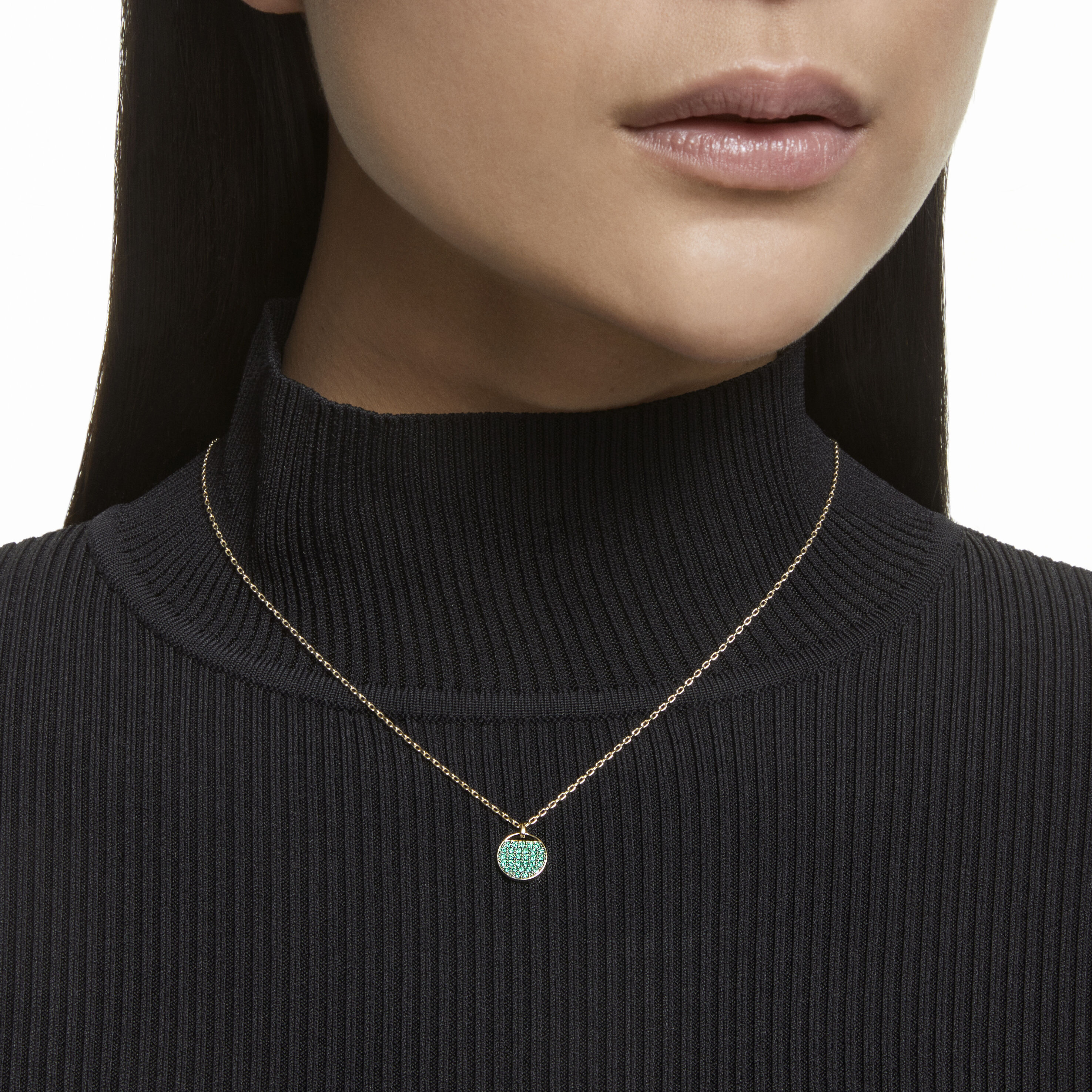 Buy Swarovski Ginger pendant Green Gold tone plated