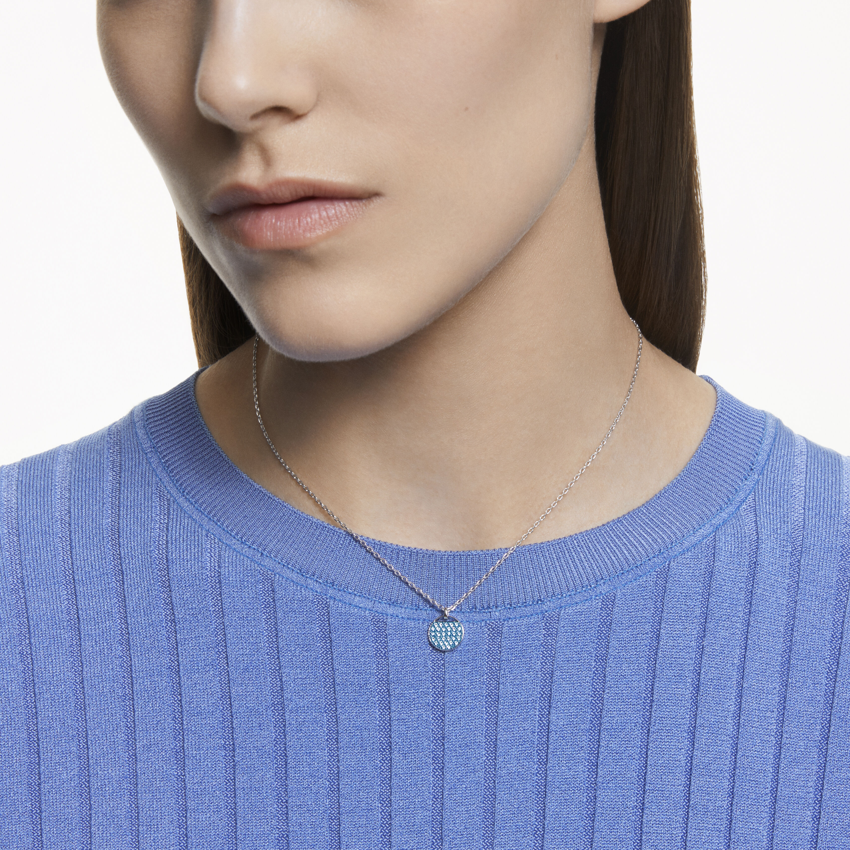 Buy Swarovski Ginger pendant Blue Rhodium plated