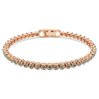 swarovski imber emily tennis bracelet round cut black rose gold tone plated