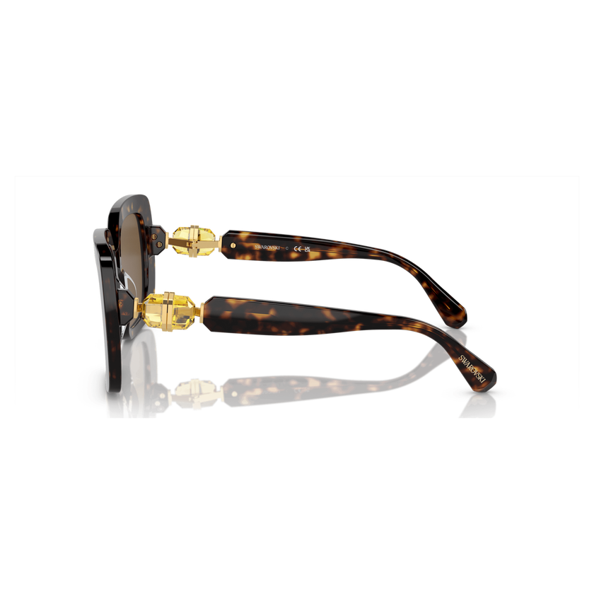 swarovski sunglasses  oversized  square shape  sk6001 el sq  brown