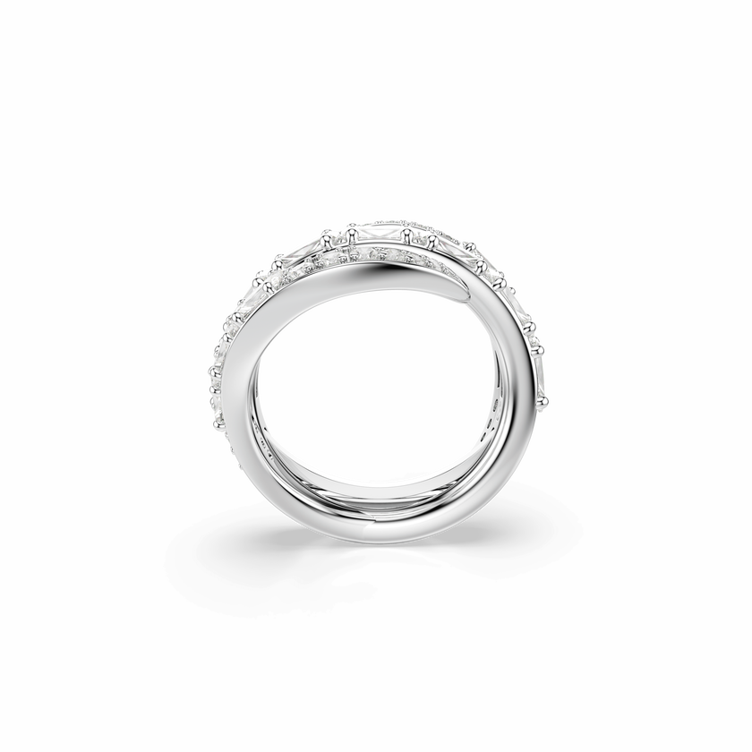 swarovski vienna ring  mixed cuts  swan  white  rhodium plated