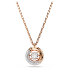 swarovski dextera pendant round cut white rose gold tone plated