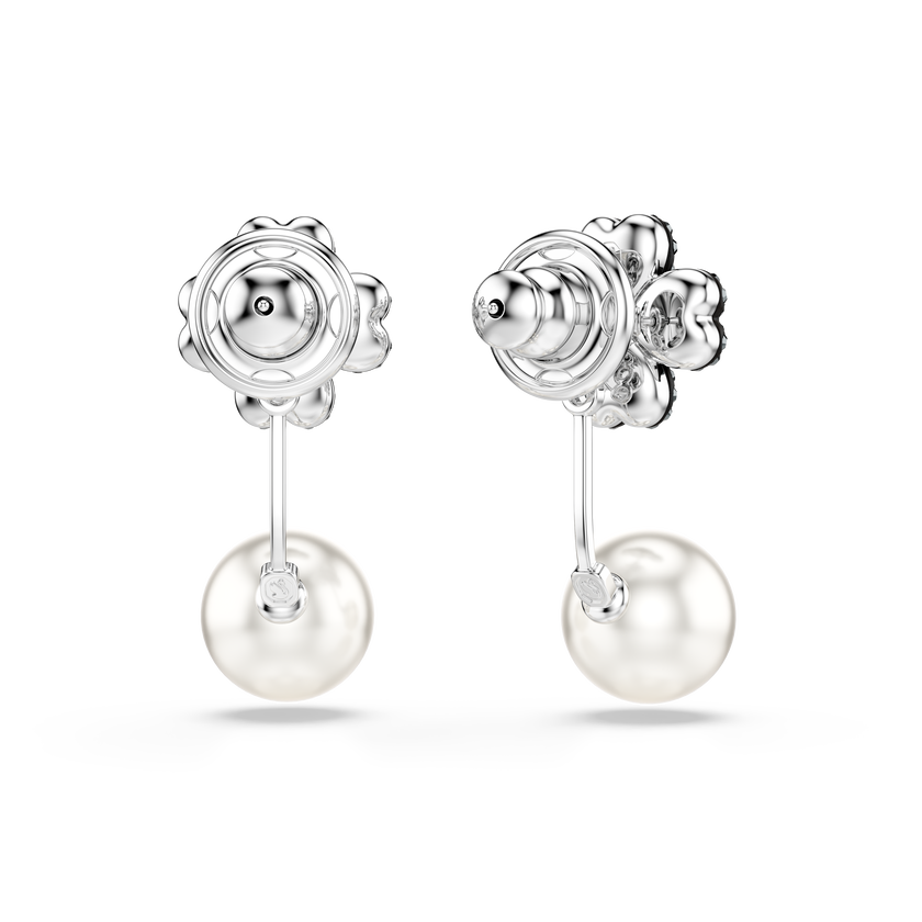 swarovski latisha earrings  pav   clover  black  mixed metal finish