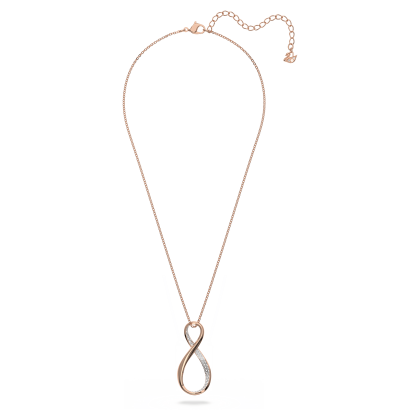 swarovski exist pendant  infinity  white  rose gold tone plated