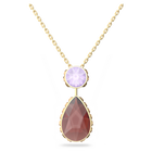 Orbita necklace,  Reversible, Drop cut crystal, Multicolored, Gold-tone plated