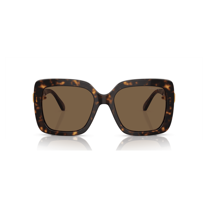 swarovski sunglasses  oversized  square shape  sk6001 el sq  brown