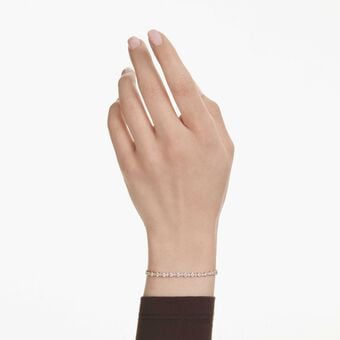 swarovski matrix bracelet  round cut  white  18k gold finish