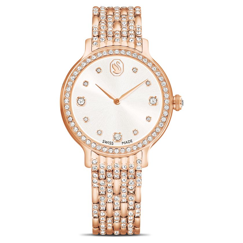 swarovski imber watch  swiss made  metal bracelet  rose gold tone  rose gold tone finish