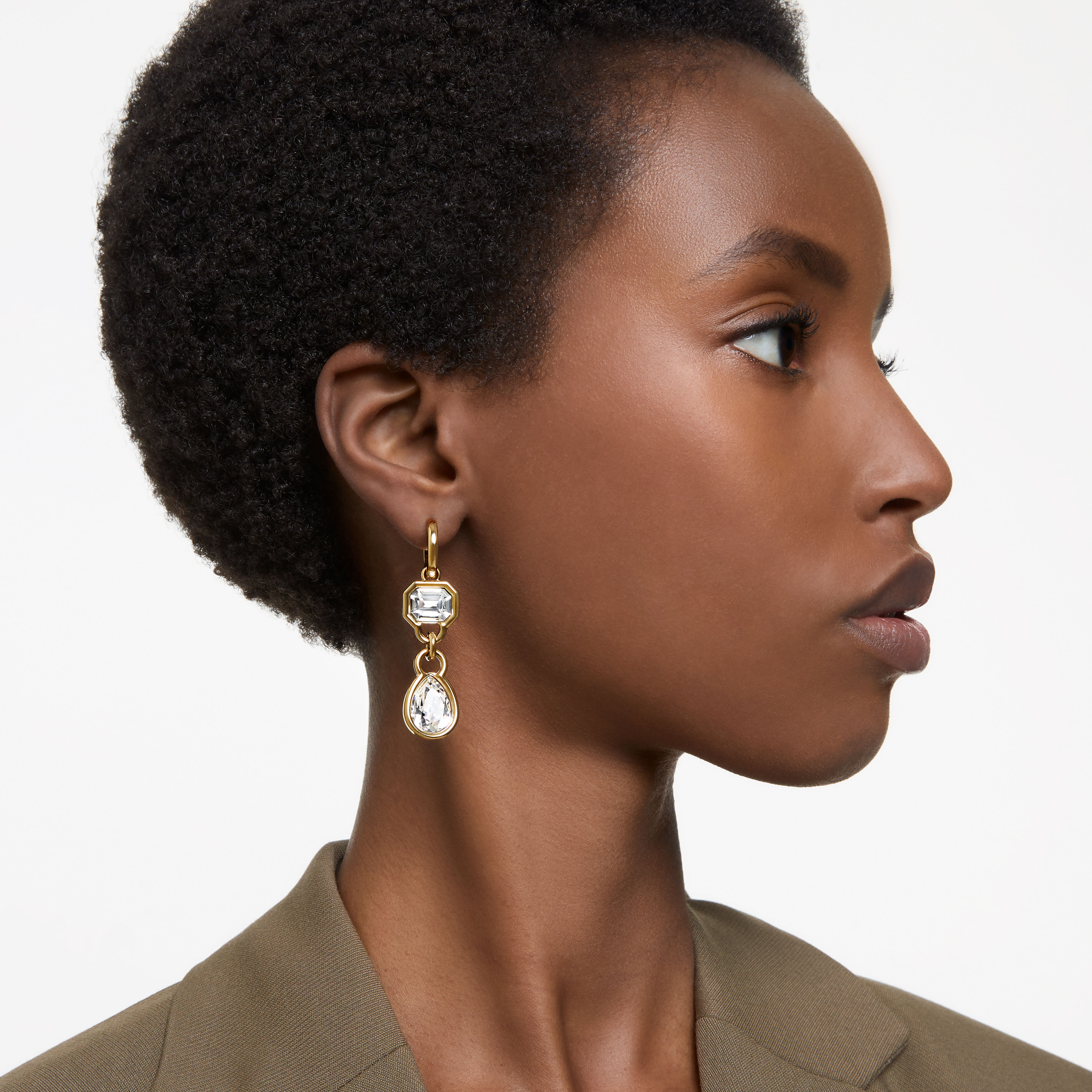 Swarovski gold clearance drop earrings