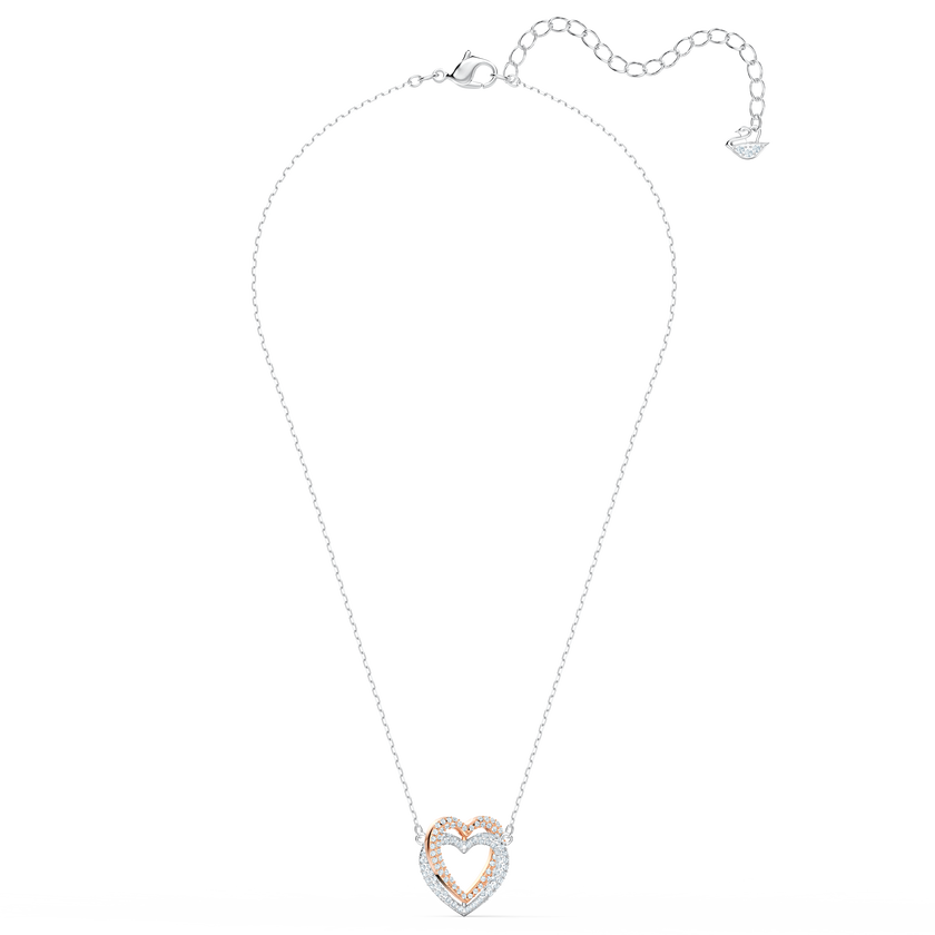 swarovski infinity heart necklace  white  mixed metal finish