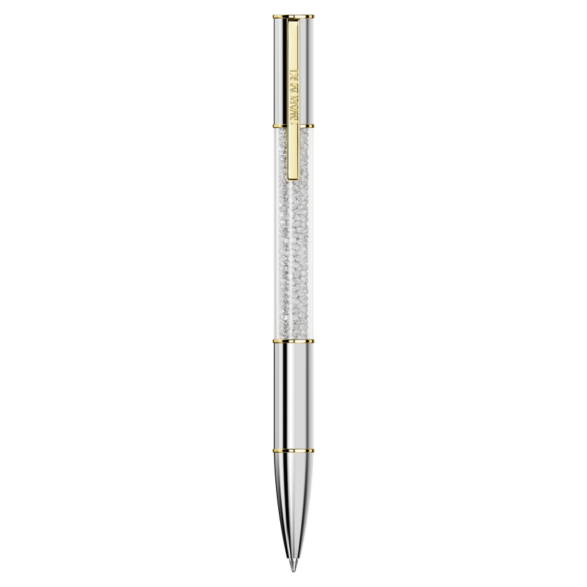 swarovski crystalline lustre ballpoint pen  silver tone  mixed metal finish