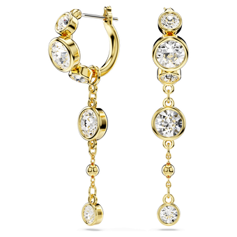 swarovski imber drop earrings round cut white mixed metal finish