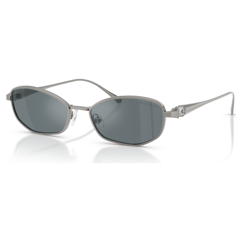 swarovski sunglasses  pillow shape  sk7042  silver tone