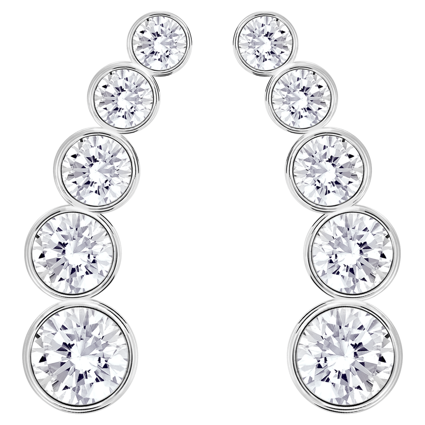 swarovski harley ear cuffs  round cut  white  rhodium plated