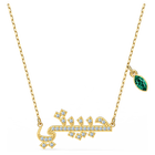 swarovski symbolic love necklace green gold tone plated