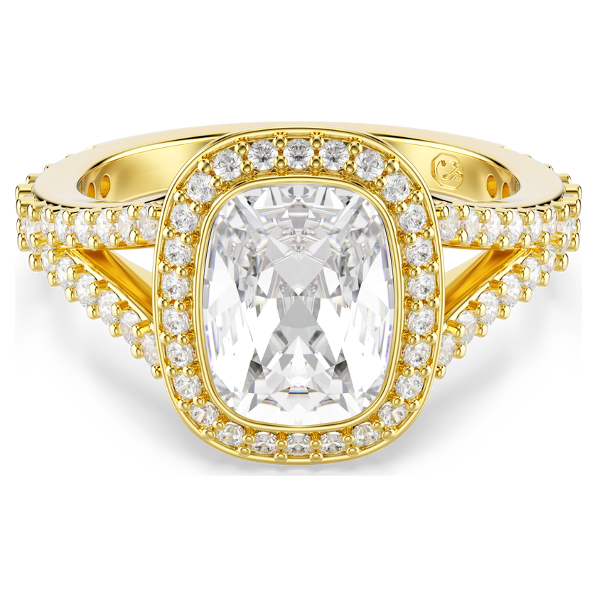 swarovski una angelic ring  cushion cut  white  18k gold finish