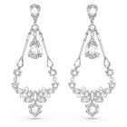 swarovski mesmera clip earrings mixed cuts chandelier long white rhodium plated