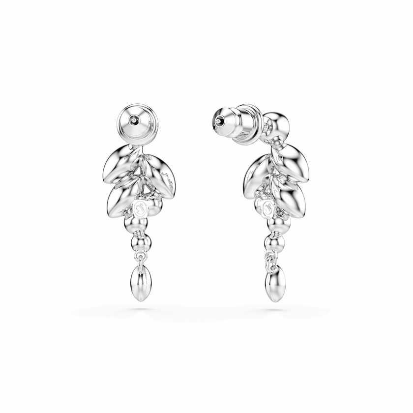 swarovski diapason drop earrings  mixed cuts  white  rhodium plated