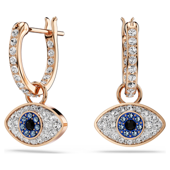 swarovski symbolica drop earrings  eye  multicolored  rose gold tone plated