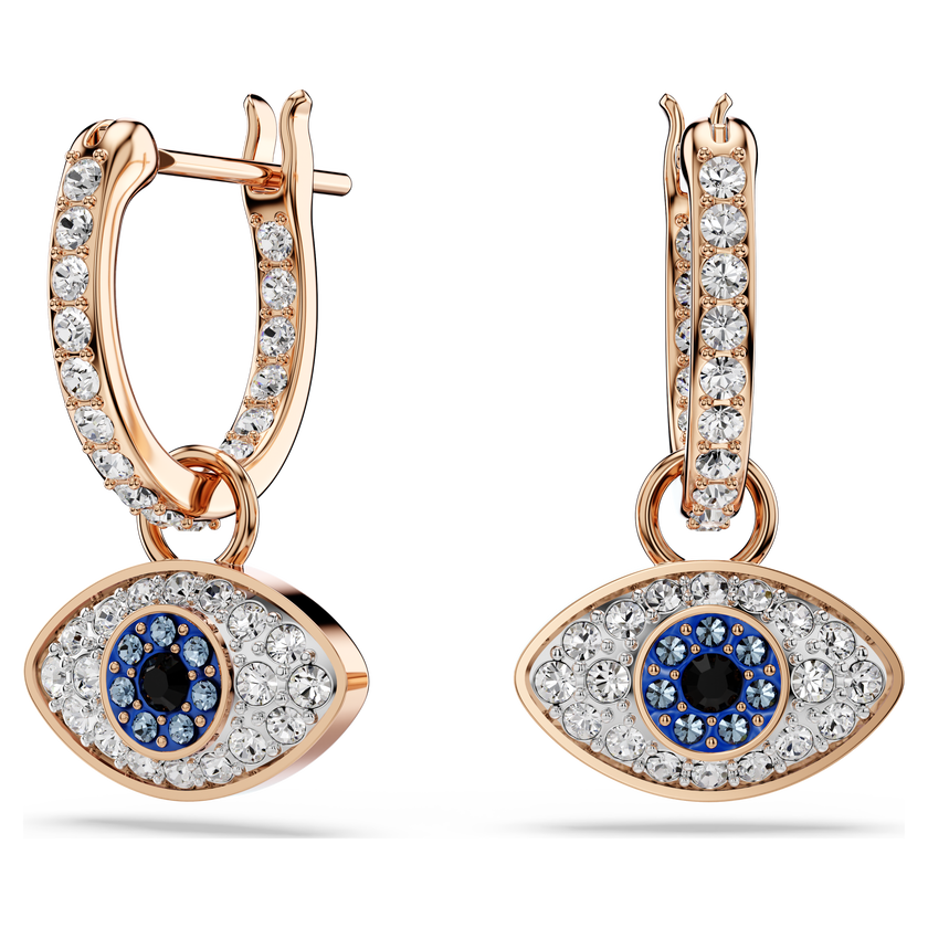 swarovski symbolica drop earrings  eye  multicolored  rose gold tone plated