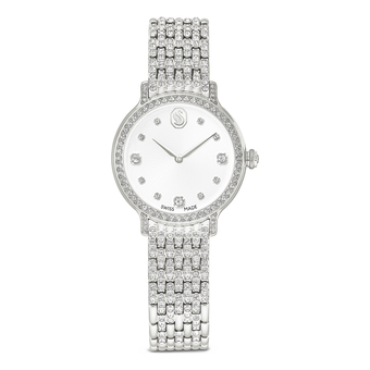 swarovski imber watch  swiss made  metal bracelet  silver tone  stainless steel
