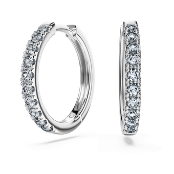 swarovski eternity hoop earrings  laboratory grown diamonds 0 5 ct tw  18k white gold