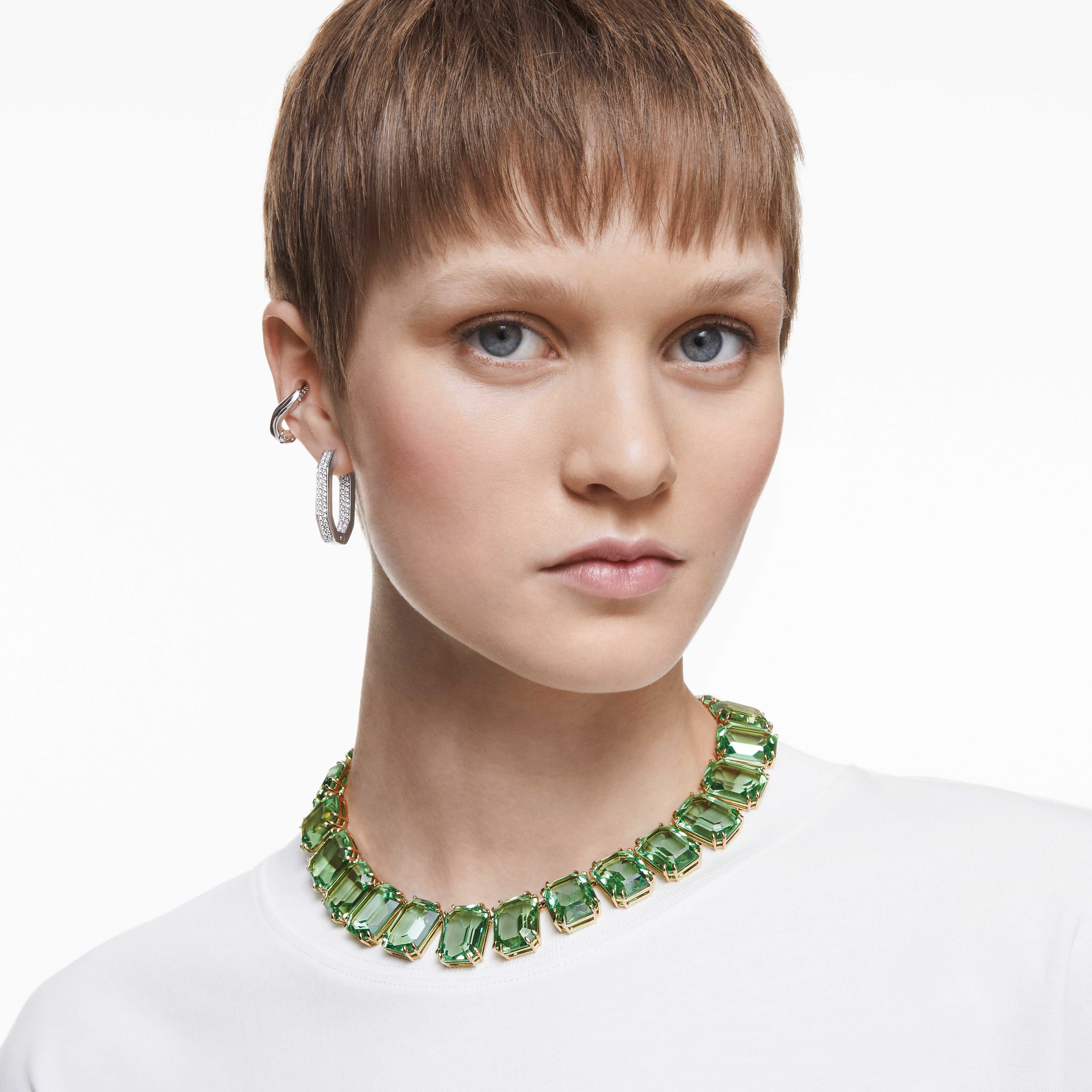 Buy Swarovski Millenia necklace, Octagon cut crystals, Green