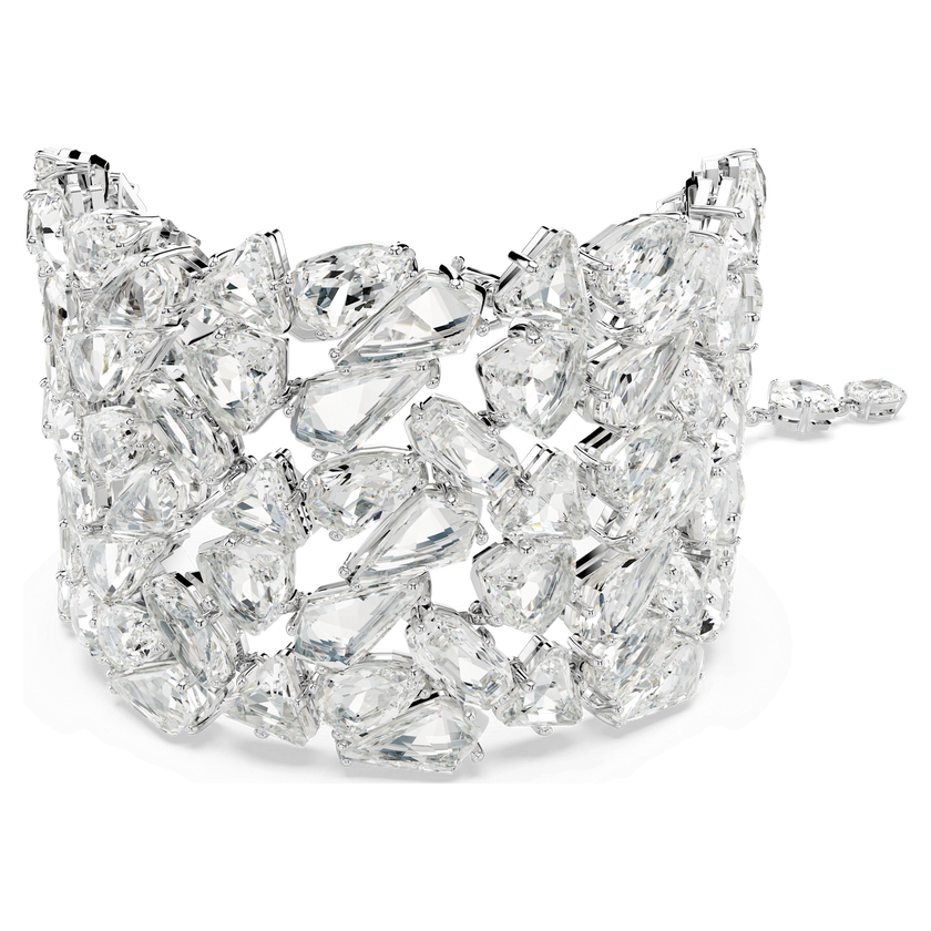 swarovski mesmera bracelet  mixed cuts  white  rhodium plated