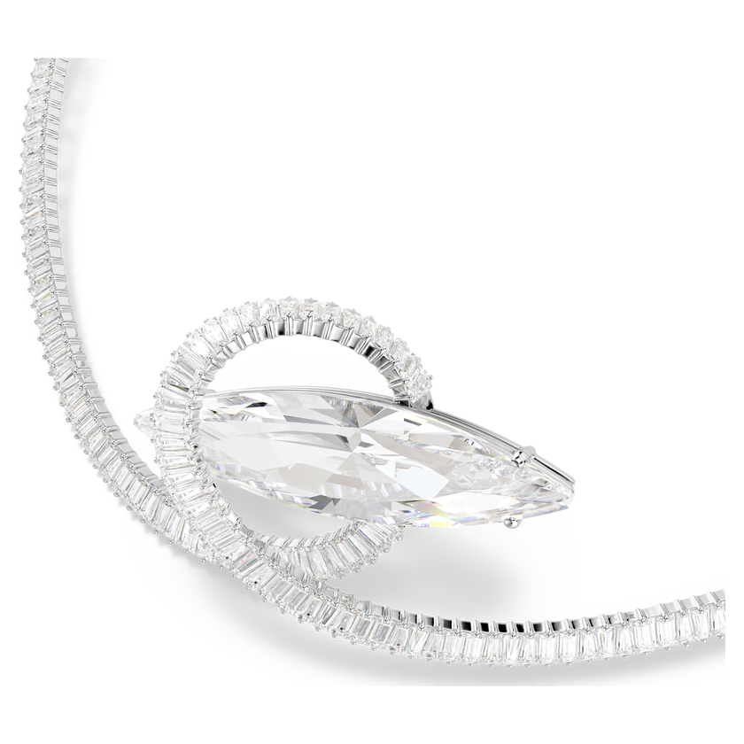 swarovski matrix choker  baguette cut  white  rhodium plated