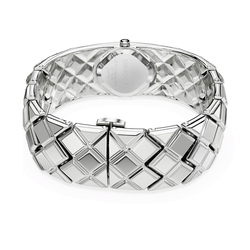swarovski curiosa bangle watch  crystal bracelet  silver tone  stainless steel