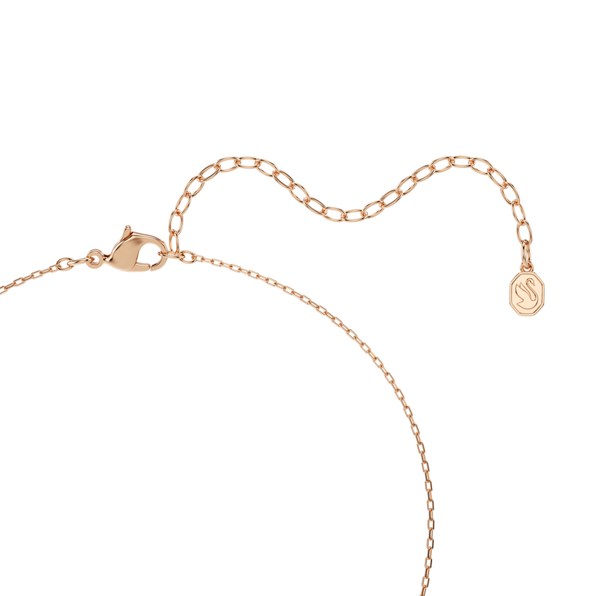 swarovski stilla pendant  square cut  pink  18k rose gold finish