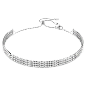swarovski matrix tennis choker round cut white rhodium plated