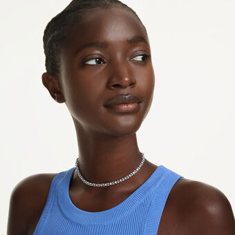 swarovski dextera necklace  round cut  white  stainless steel