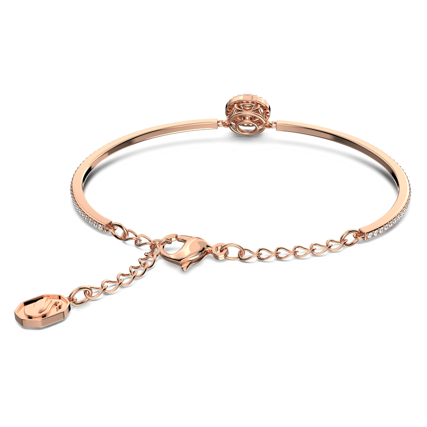 swarovski sparkling dance bangle  round cut  purple  rose gold tone plated