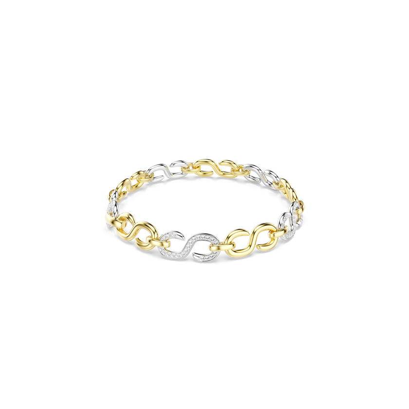 swarovski dextera bracelet  round cut  white  mixed metal finish