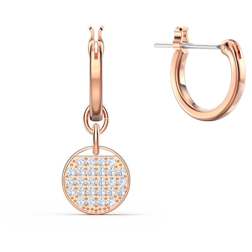 swarovski ginger drop earrings  white  rose gold tone plated