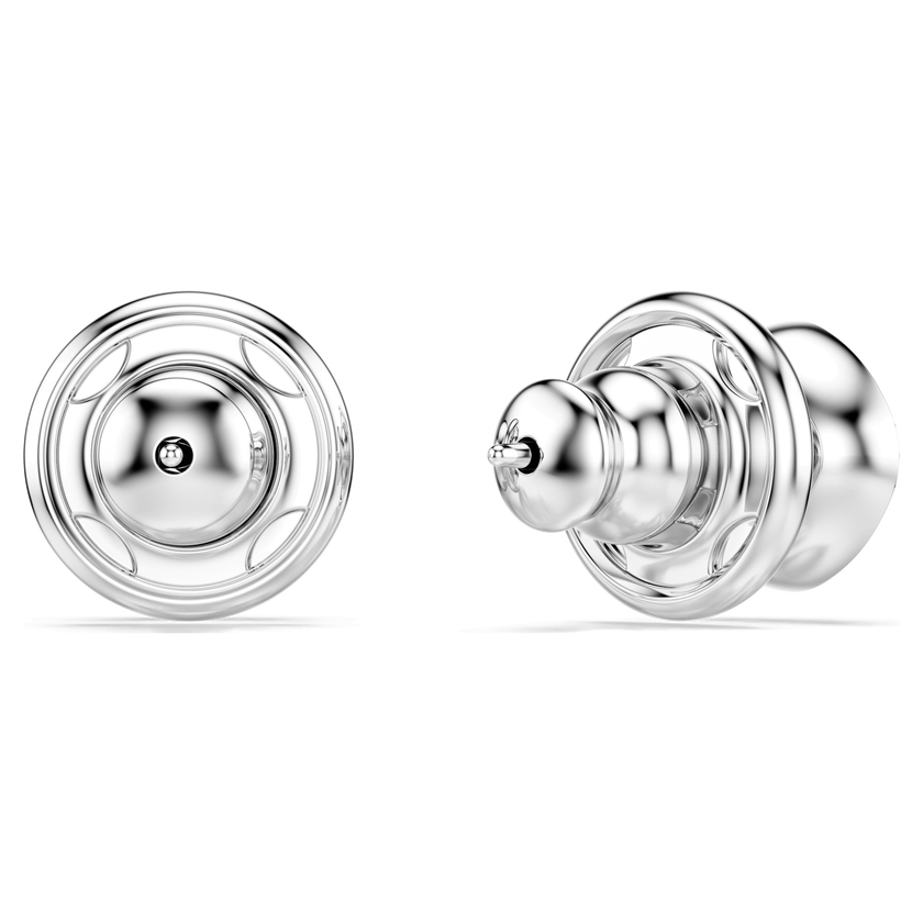 swarovski una angelic stud earrings  round cut  white  rhodium plated