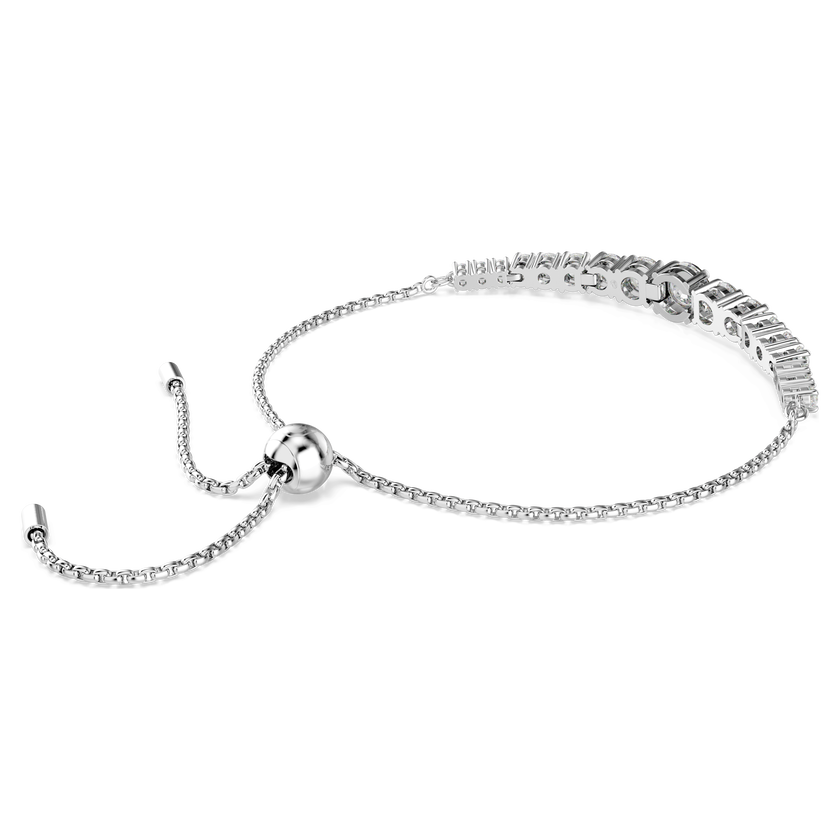 swarovski matrix bracelet  gradient of round cuts  white  rhodium plated