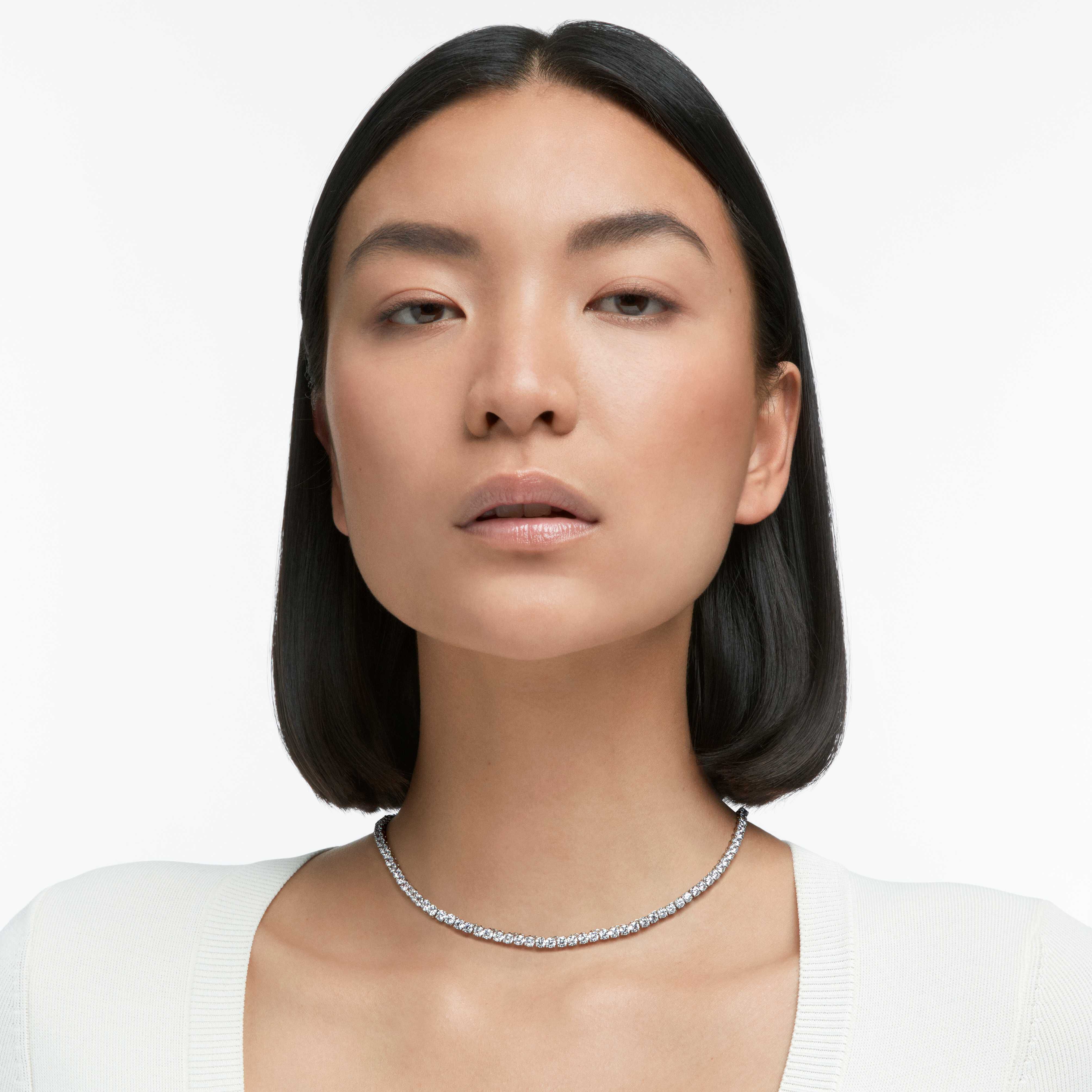 Buy Swarovski Tennis Deluxe necklace Round cut White Rhodium plated