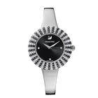 swarovski crystal rose watch metal bracelet black stainless steel