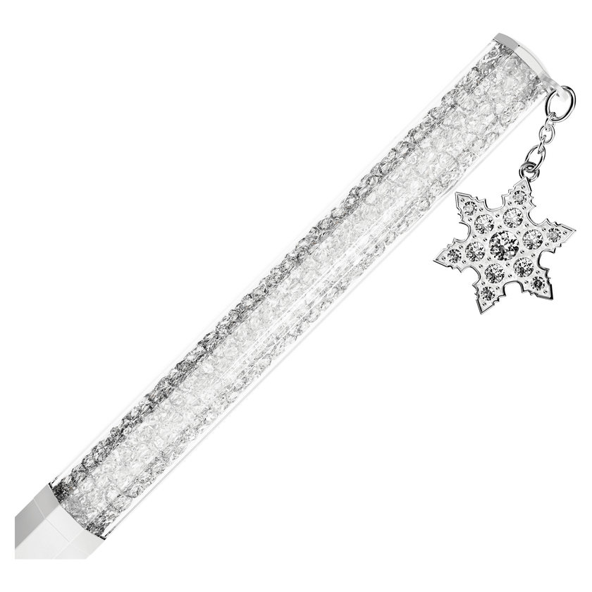 swarovski crystalline ballpoint pen  octagon shape  snowflake  white  white lacquered