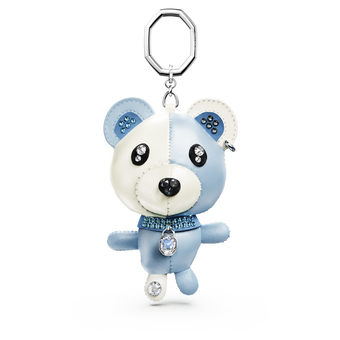 swarovski teddy bag charm  bear  blue  rhodium plated