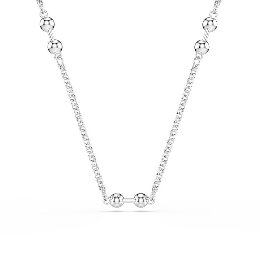 swarovski remix necklace  round cut  white  gold tone plated