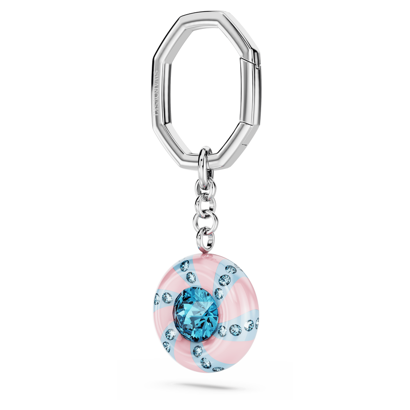 swarovski dulcis key ring  round cut  multicolored  rhodium plated